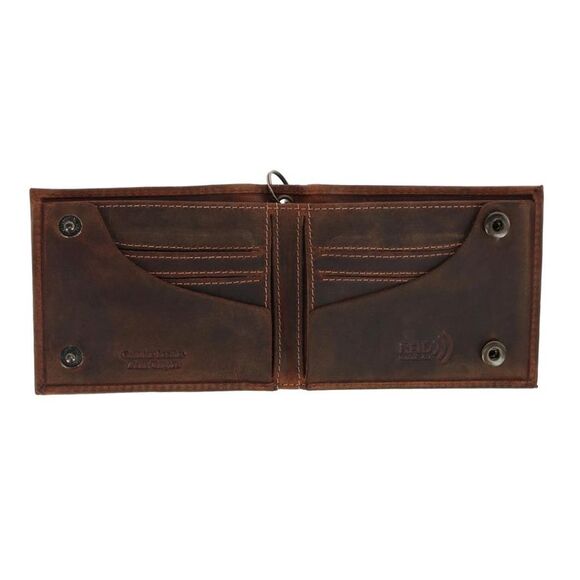 CTM Men's Leather Bifold Chain Wallet - Picture 4 of 5